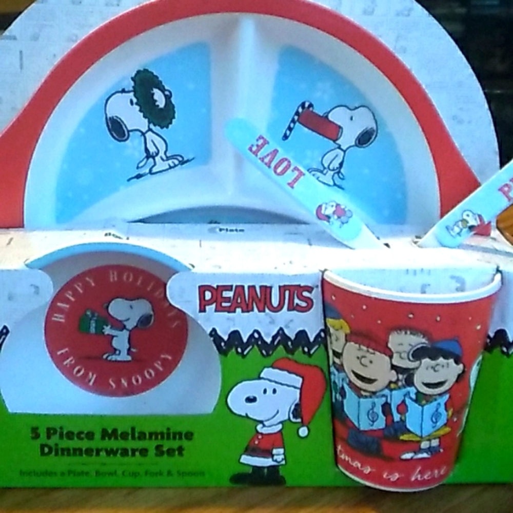 🥜 PEANUTS FIVE Piece Dinnerware Gift Set